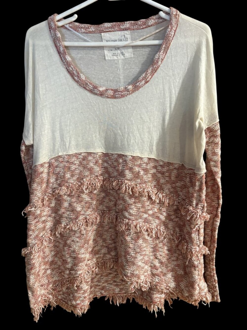 We the free Size Small (S) Color Block Top with Fringe Detail - Picture 1 of 3